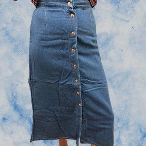 Asos denim maxi skirt size 0